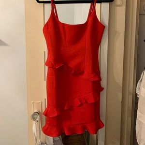Hello Molly Red Ruffle Mini Dress